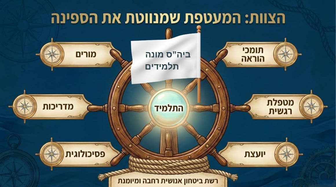 הצוות כמעטפת שמנווטת את הספינה: ההגה והתפקידים סביבו